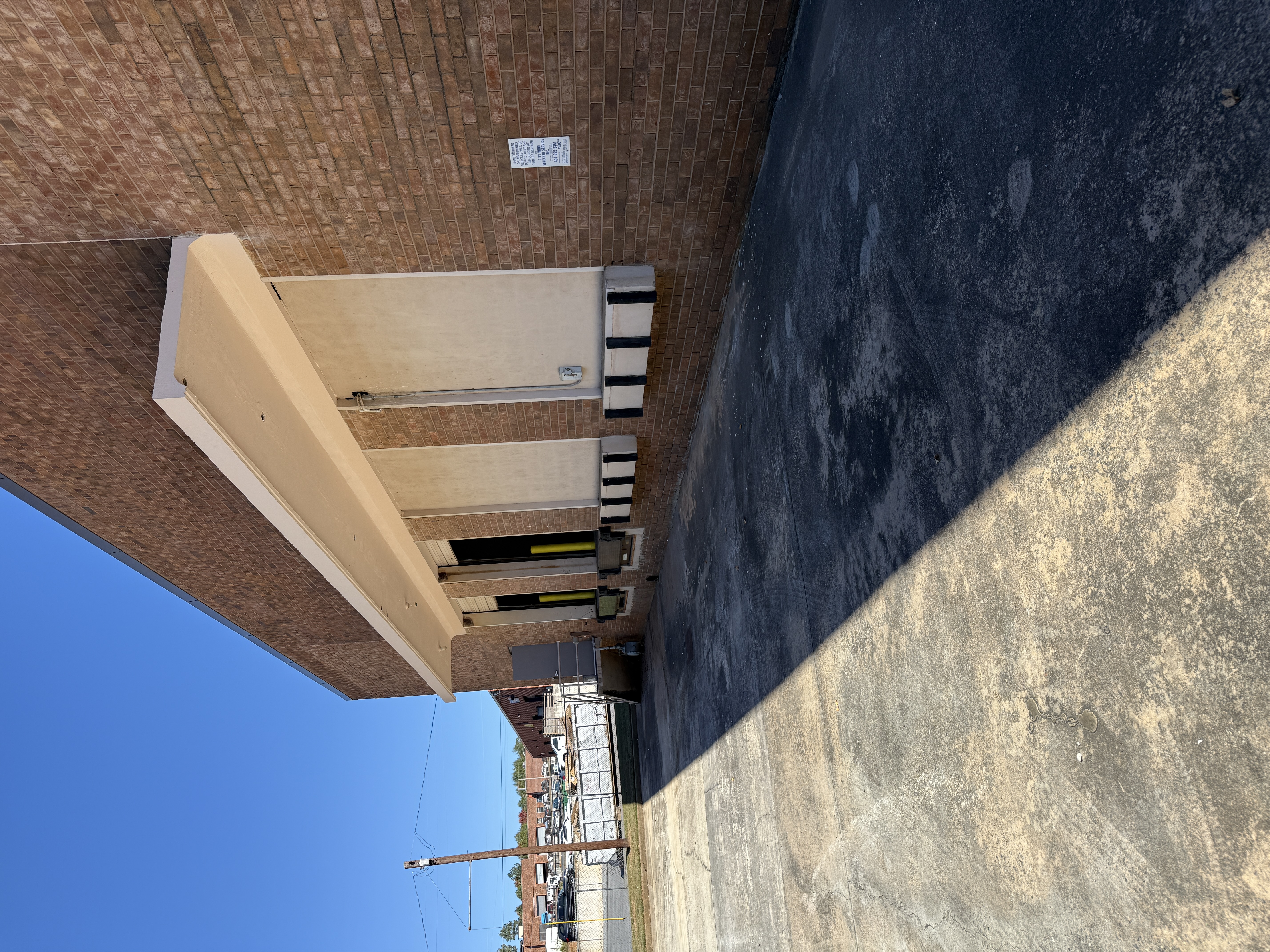 Truck court concrete awning